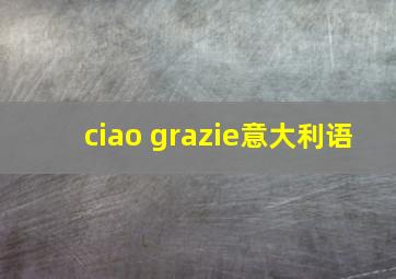 ciao grazie意大利语